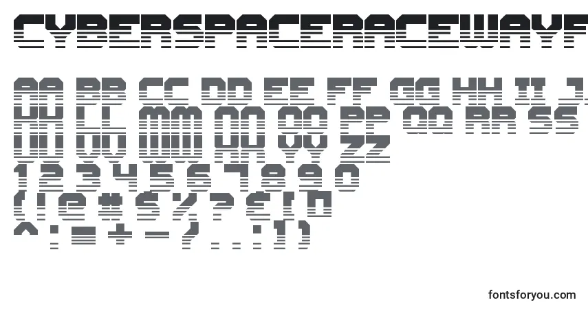 A fonte CyberspaceRacewayFront – alfabeto, números, caracteres especiais