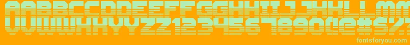 CyberspaceRacewayFront Font – Green Fonts on Orange Background