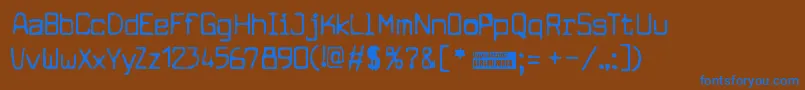 Cuomotyp Font – Blue Fonts on Brown Background