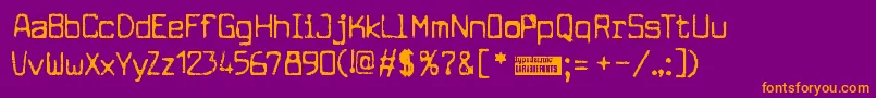 Cuomotyp Font – Orange Fonts on Purple Background