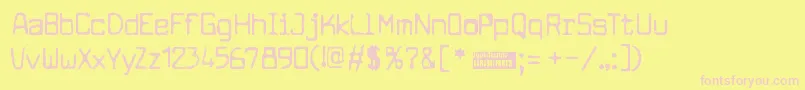 Cuomotyp Font – Pink Fonts on Yellow Background