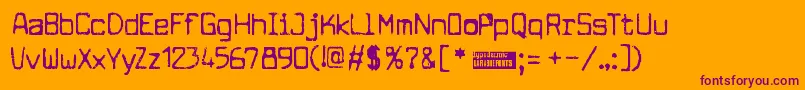 Cuomotyp Font – Purple Fonts on Orange Background