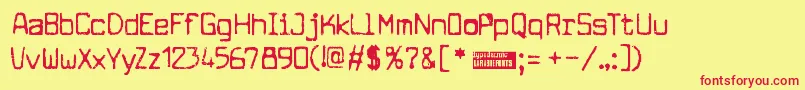 Cuomotyp Font – Red Fonts on Yellow Background