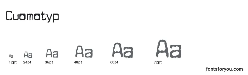 Größen der Schriftart Cuomotyp