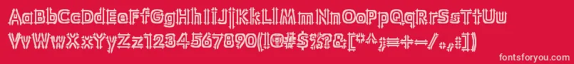 フォントWincingBrk – 赤い背景にピンクのフォント