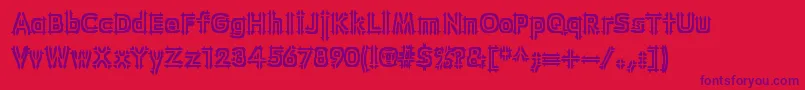 WincingBrk Font – Purple Fonts on Red Background