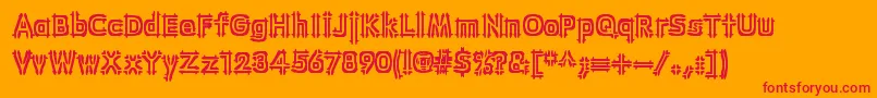 WincingBrk Font – Red Fonts on Orange Background