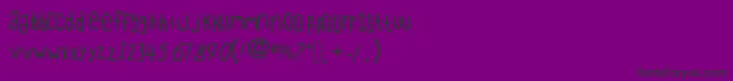 フォントOutthebackdoor – 紫の背景に黒い文字