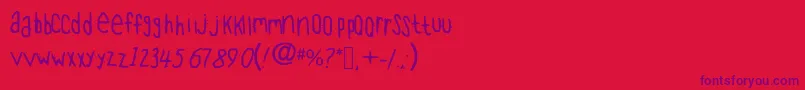 Outthebackdoor-Schriftart – Violette Schriften auf rotem Hintergrund