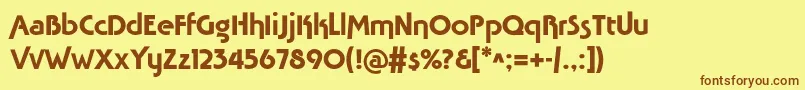 Tavridaadc Font – Brown Fonts on Yellow Background