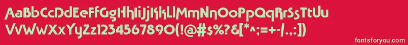 Tavridaadc Font – Green Fonts on Red Background