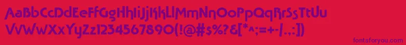 Tavridaadc Font – Purple Fonts on Red Background