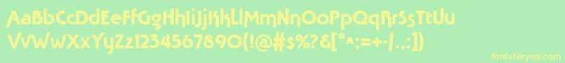 Tavridaadc Font – Yellow Fonts on Green Background