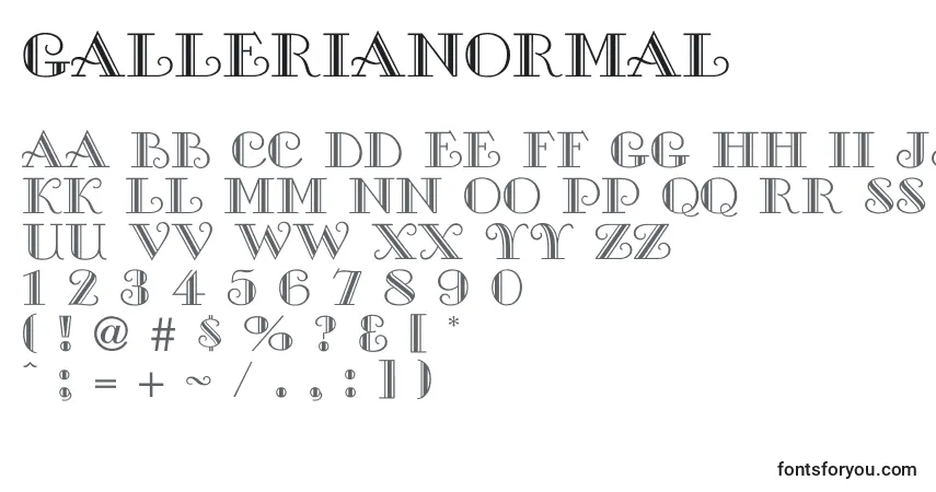 Czcionka GalleriaNormal – alfabet, cyfry, specjalne znaki