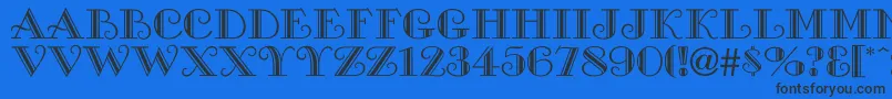GalleriaNormal-fontti – mustat fontit sinisellä taustalla