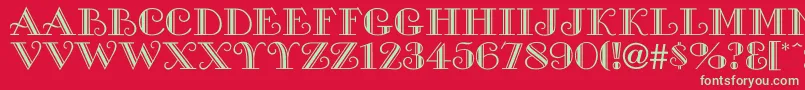 フォントGalleriaNormal – 赤い背景に緑の文字