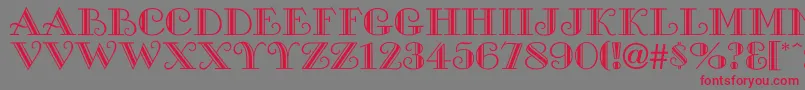 フォントGalleriaNormal – 赤い文字の灰色の背景