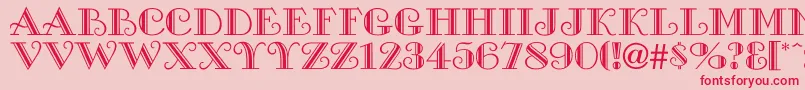 GalleriaNormal Font – Red Fonts on Pink Background