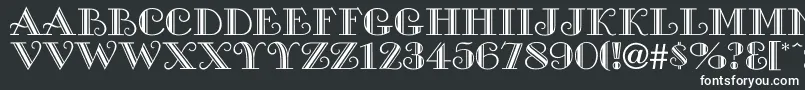 GalleriaNormal-fontti – valkoiset fontit mustalla taustalla