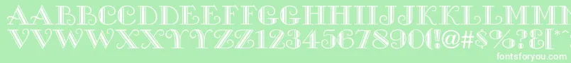 GalleriaNormal Font – White Fonts on Green Background