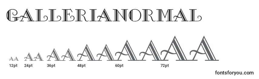 GalleriaNormal Font Sizes