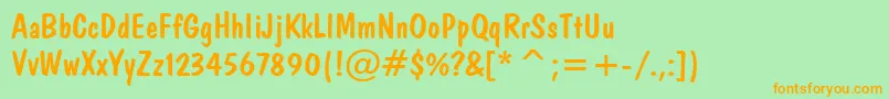 DomCasualBt Font – Orange Fonts on Green Background