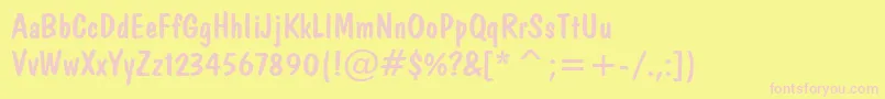 DomCasualBt Font – Pink Fonts on Yellow Background