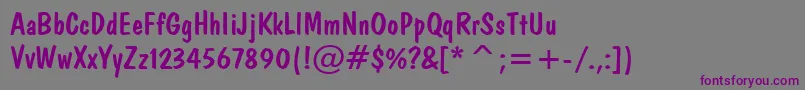 Шрифт DomCasualBt – фиолетовые шрифты на сером фоне
