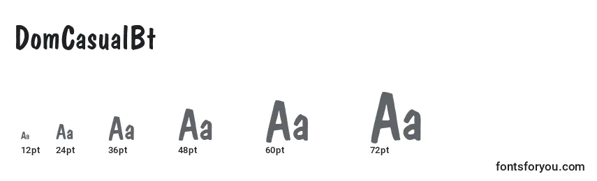 DomCasualBt Font Sizes