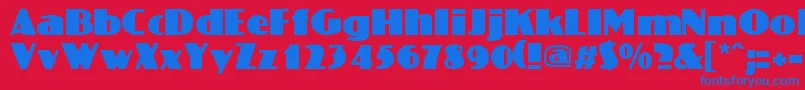 Koloss Font – Blue Fonts on Red Background