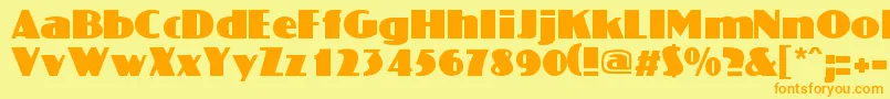 Koloss-fontti – oranssit fontit keltaisella taustalla