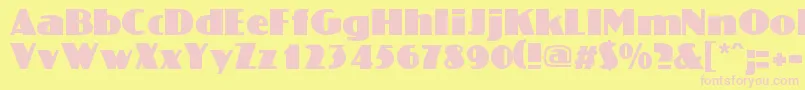 Koloss-fontti – vaaleanpunaiset fontit keltaisella taustalla