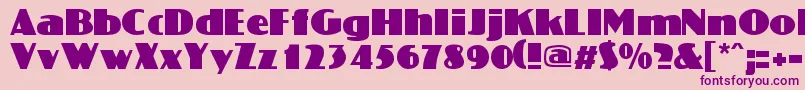 Police Koloss – polices violettes sur fond rose