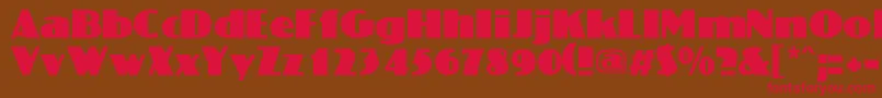 Koloss-Schriftart – Rote Schriften auf braunem Hintergrund