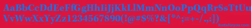 Police KeplerstdBoldcapt – polices bleues sur fond rouge