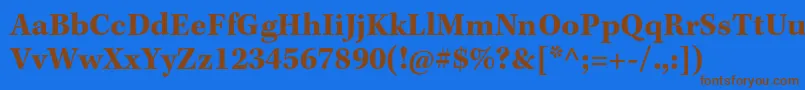 Weitere Informationen zur KeplerstdBoldcapt-Schriftart KeplerstdBoldcapt-Schriftart – Braune Schriften auf blauem Hintergrund