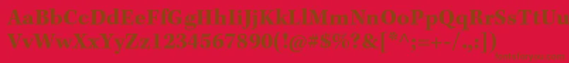 KeplerstdBoldcapt-Schriftart – Braune Schriften auf rotem Hintergrund