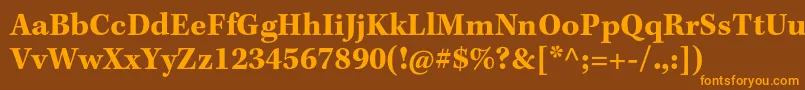 フォントKeplerstdBoldcapt – オレンジ色の文字が茶色の背景にあります。