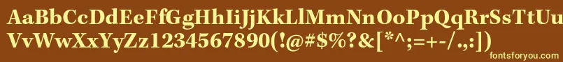 KeplerstdBoldcapt-Schriftart – Gelbe Schriften auf braunem Hintergrund