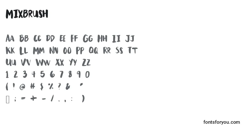 A fonte Mixbrush – alfabeto, números, caracteres especiais