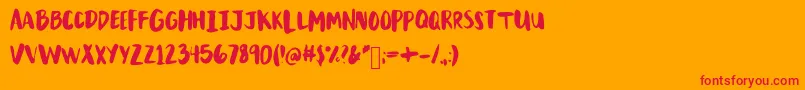 Mixbrush Font – Red Fonts on Orange Background