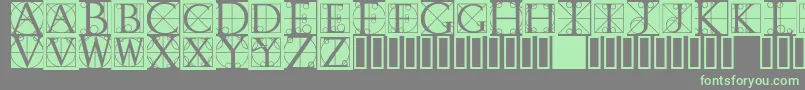 Rodgauerone-Schriftart – Grüne Schriften auf grauem Hintergrund