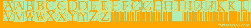 Rodgauerone Font – Green Fonts on Orange Background