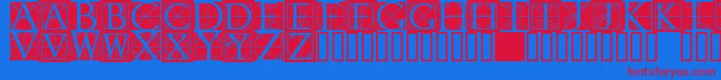 Rodgauerone Font – Red Fonts on Blue Background