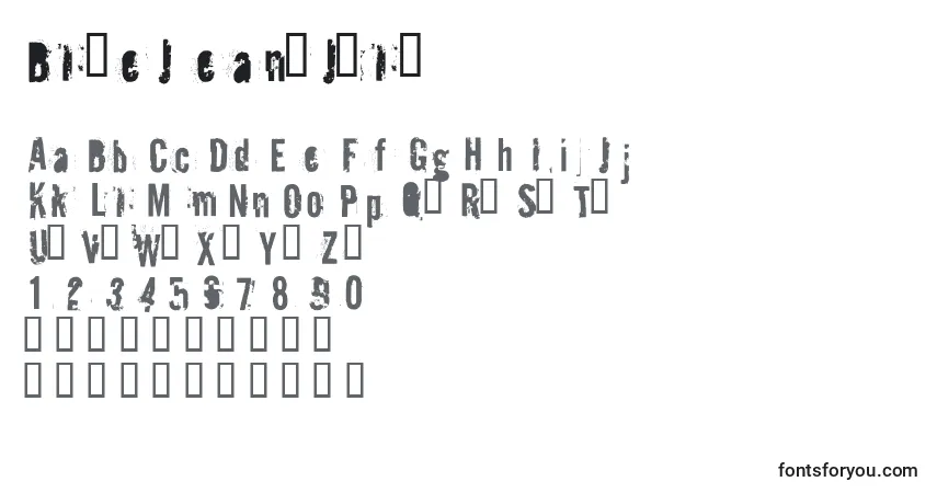 Schriftart BlueJeansJuly – Alphabet, Zahlen, spezielle Symbole