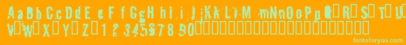 BlueJeansJuly Font – Green Fonts on Orange Background