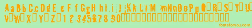 BlueJeansJuly Font – Orange Fonts on Green Background