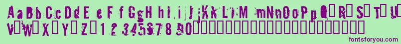 BlueJeansJuly Font – Purple Fonts on Green Background