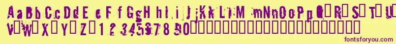 BlueJeansJuly Font – Purple Fonts on Yellow Background