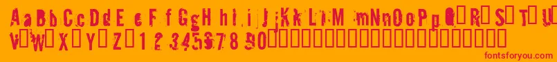 BlueJeansJuly Font – Red Fonts on Orange Background